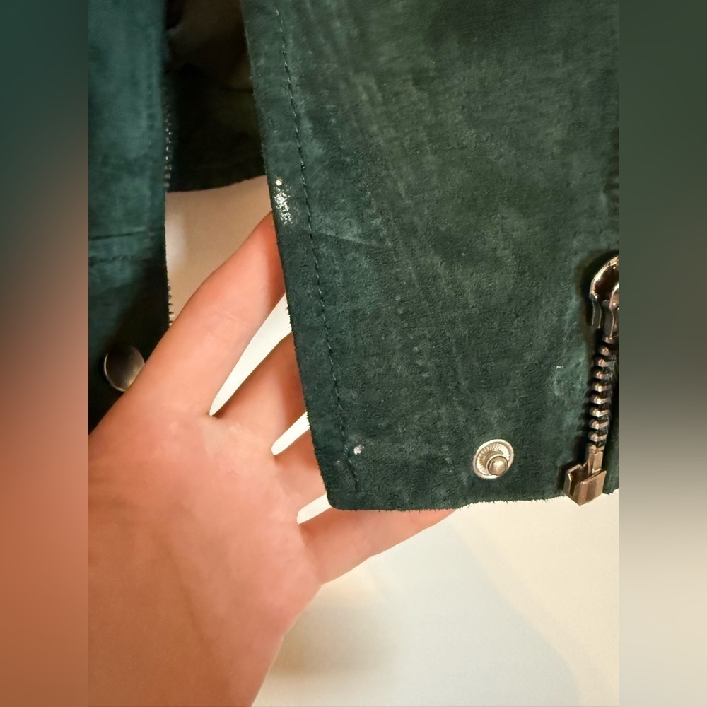 Blank NYC Suede Moto Jacket in Emerald Green Size Small - Picture 5 of 5